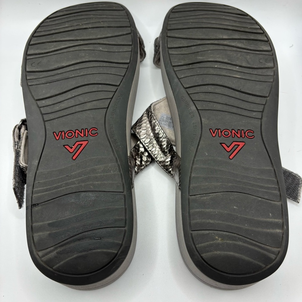 Vionic Ellie Metallic Snake Orthotic Sandals Women’s 12W Adjustable Comfort - Picture 6 of 7